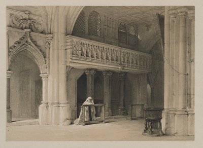 ベルギーとドイツのスケッチ、第1巻：ネンベルク修道院、ザルツブルク、1840年。 作： Louis Haghe