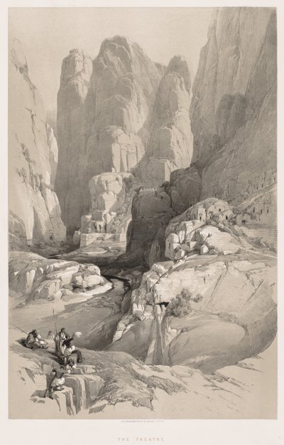 聖地、シリア、イドゥメア、アラビア、エジプト、ヌビアVol。 III：ペトラへの入り口、1842年。 作： Louis Haghe