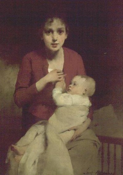 母と子 作： Louis Henri Deschamps