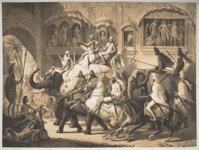 1842 年 3 月、ラホールの道路 作： Louis Henri de Rudder
