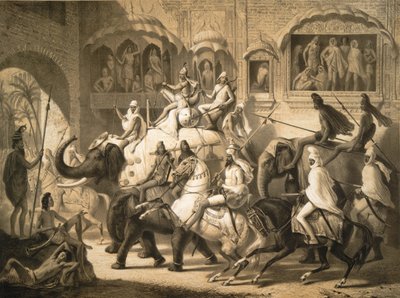 ラホールの通り (1842 年 3 月) 作： Louis Henri de Rudder