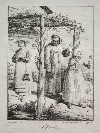 隠者、1818年。 作： Louise Marie Jeanne Hersent