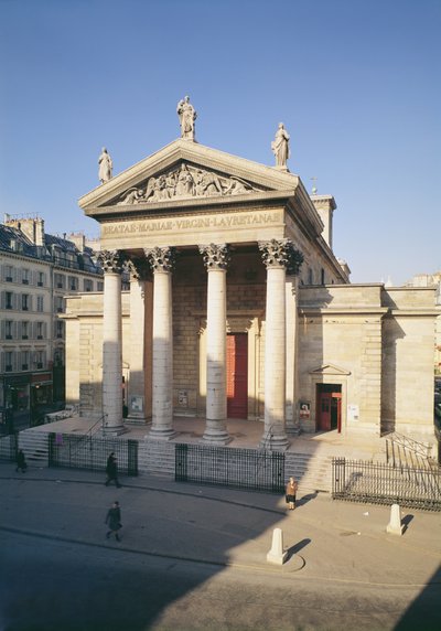 ノートルダムドロレット教会のファサード、1823-36年に建てられました。 作： Louis Hippolyte Lebas