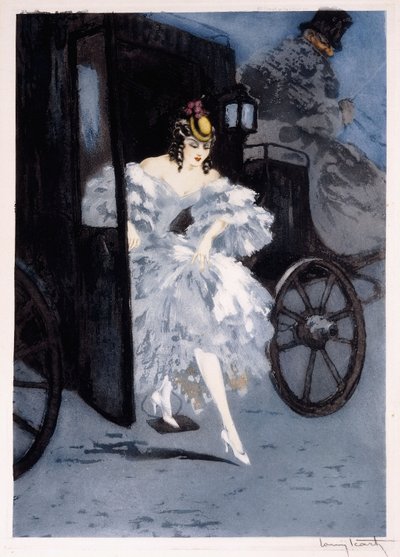 到着、1941年頃（エッチングとドライポイント） 作： Louis Icart