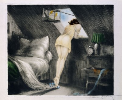 屋根裏部屋 作： Louis Icart