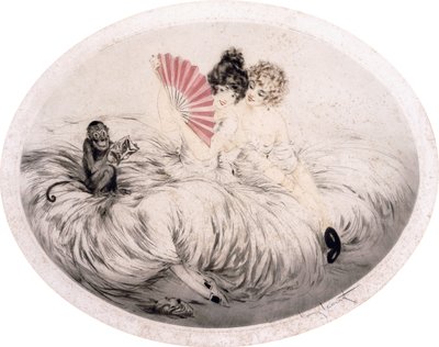 ファンの後ろ 作： Louis Icart