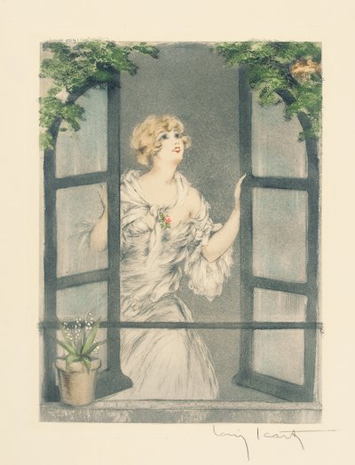 四季: 春、1928 年頃 (手彩色のドライポイントとアクアチント) (745548-51 も参照) 作： Louis Icart