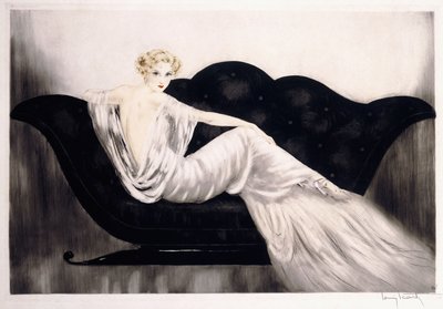 ソファ、1937年頃（エッチングとドライポイント、取り付けと額装） 作： Louis Icart