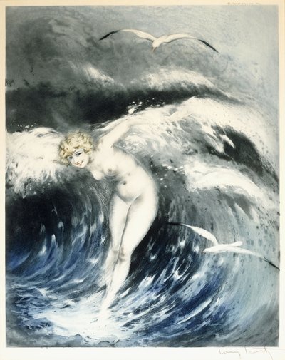波の中のヴィーナス、c。 1931年（カラーエッチングとドライポイント） 作： Louis Icart
