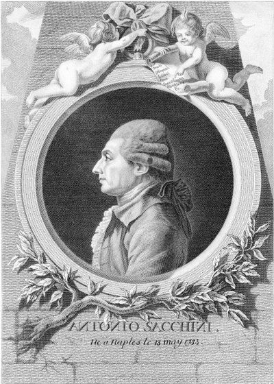 作曲家アントニオ・サッキーニの肖像 1730-1786, 1781. 作： Louis Jacques Cathelin
