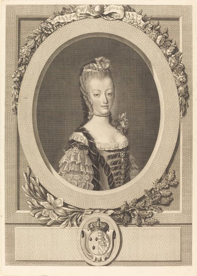 フランスのマリー・アントワネット 作： Louis Jacques Cathelin after Jean Martial Fredou