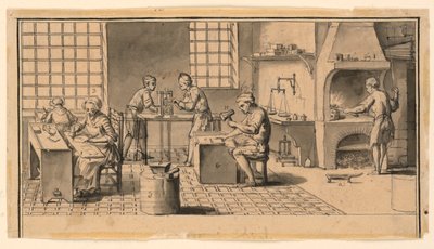 ディドロの百科事典のためのゴールドビーターのワークショップ 作： Louis Jacques Goussier