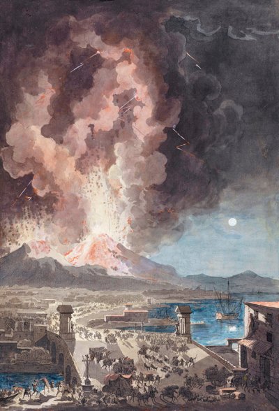 1779年、イタリアのヴェスヴィオ山の噴火。 作： Louis Jean (after) Desprez