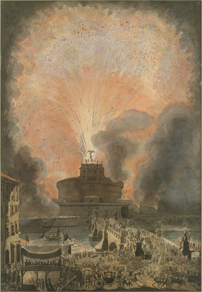 サンタンジェロ城のジランドーラ、1781年頃（手塗りでエッチング） 作： Louis Jean Desprez