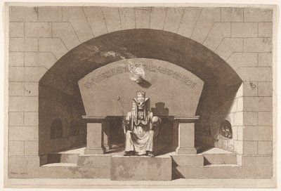 スフィンクスとして死にかけられた死の墓、ca。 1779-84。 作： Louis Jean Desprez