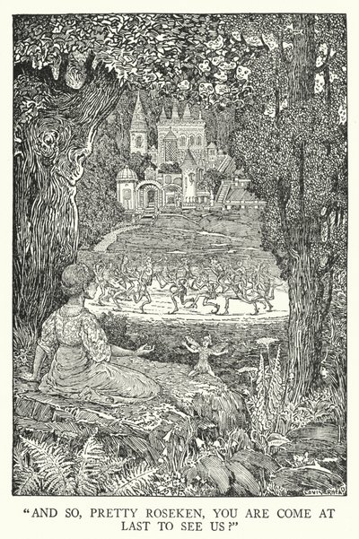"それで可愛いロスケン、やっと私たちに会いに来てくれたの？"(リトグラフ) 作： Louis John Rhead