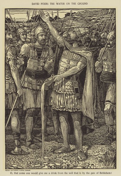 ダビデは地面に水を注ぐ 作： Louis John Rhead