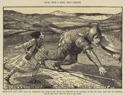 ダビデはスリングでゴリアテを殺す 作： Louis John Rhead