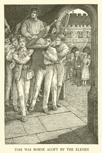Tom Browns School-Days」のイラスト（彫刻）。 作： Louis John Rhead