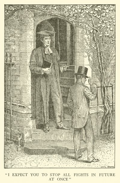 Tom Browns School-Days」のイラスト（彫刻）。 作： Louis John Rhead