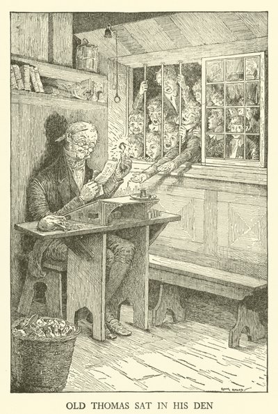 Tom Browns School-Days」のイラスト（彫刻）。 作： Louis John Rhead