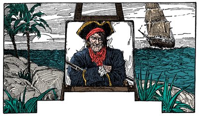 ロバート・ルイス・スティーブンソンの「宝島」の挿絵 作： Louis John Rhead