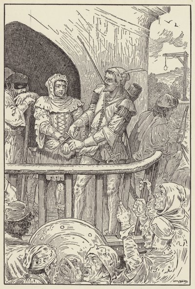リトル・ジョンはウィル・ステュトリスの絆を急いで切りました 作： Louis John Rhead