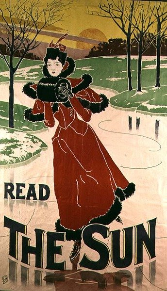 「太陽」新聞の広告、1897 作： Louis John Rhead