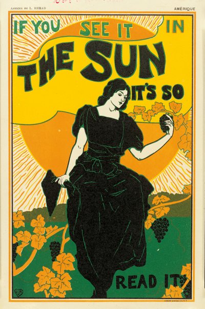 「太陽」新聞の広告、1895 作： Louis John Rhead