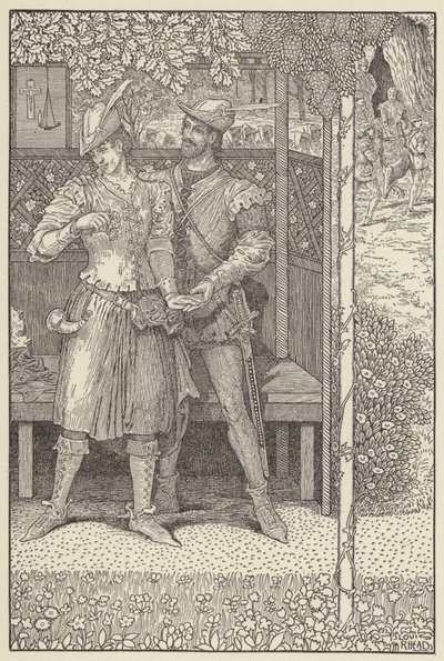 彼らの亭でロビンフッドとマリアン 作： Louis John Rhead