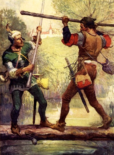 リトルジョンと戦うロビンフッド 作： Louis John Rhead