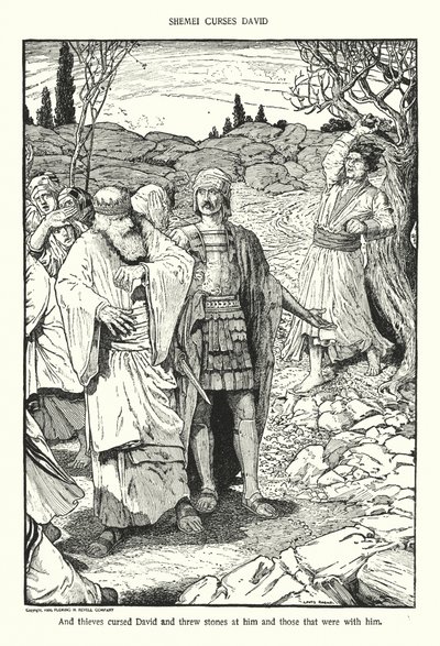 ダビデを罵るシメイ（石版） 作： Louis John Rhead