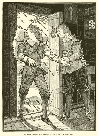 クリスチャンが足を踏み入れたとき、もう一人が彼を引っ張ってくれました。 作： Louis John Rhead