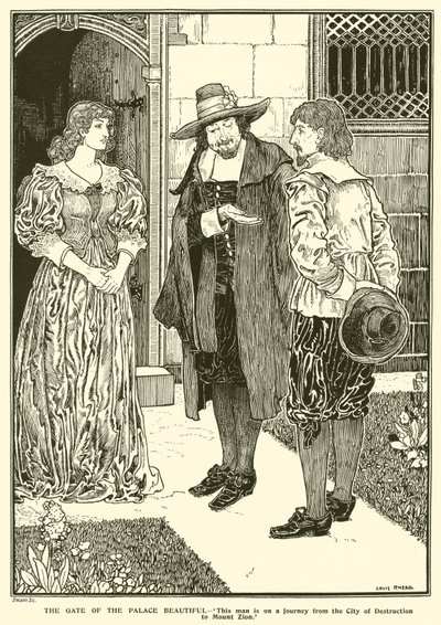 美しい宮殿の門（エングレービング 作： Louis John Rhead