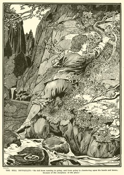 The Hill Difficulty (エングレービング) 作： Louis John Rhead