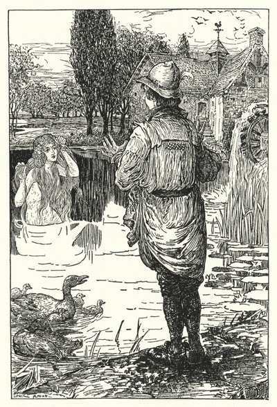 水の妖精」（リトグラフ 作： Louis John Rhead