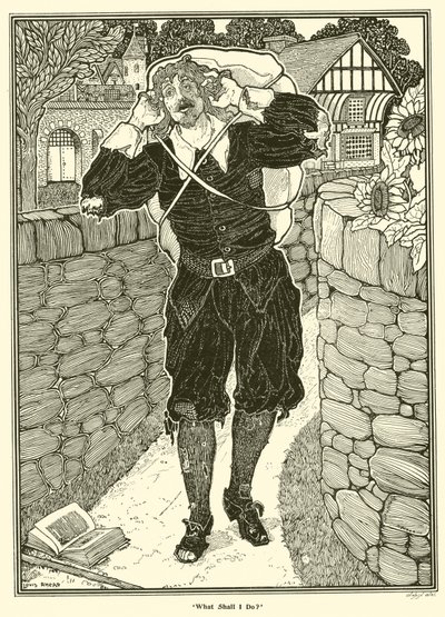 私は何をすればいいの？(エングレービング) 作： Louis John Rhead