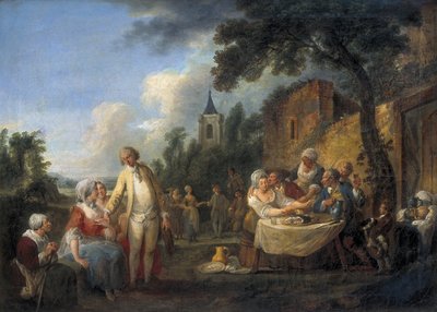 村のお祭り 作： Louis Joseph (1731 98) Watteau