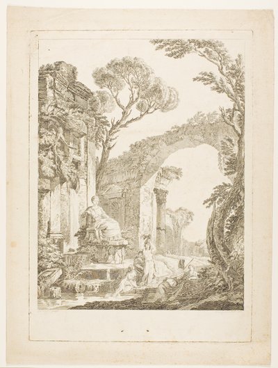 遺跡の噴水 作： Louis Joseph Masquelier