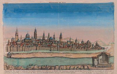 ダビデとソロモンの下のパレスチナのエルサレム地図首都...、1770 作： Louis Joseph Mondhare