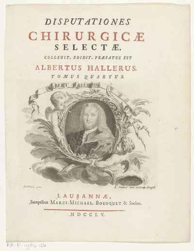 ポートレット・ヴァン・アルブレヒト・フォン・ハラー Albert Haller (オブジェクトのタイトル) タイトル: Albrecht von Haller, Selected Surgical Discourses, 1755 作： Louis Joubert