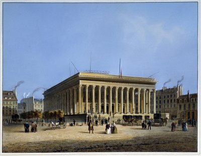 証券取引所と商業裁判所 - アルノウトの「1837年のパリ」にて 作： Louis Jules Arnout