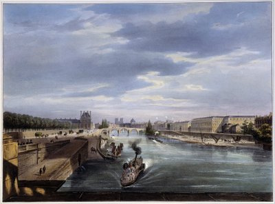 Le pont Royal - Arnoutによる "Paris en 1837 "にて 作： Louis Jules Arnout