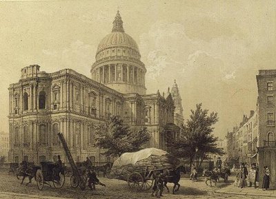 セント・ポール大聖堂、1855年頃（リトグラフ 作： Louis Jules Arnout
