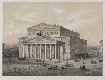 ボルチョイ-モスクワのボリショイ劇場」ジャコテ、ルイ・ジュリアン（1806-?リトグラフ 作： Louis Julien Jacottet