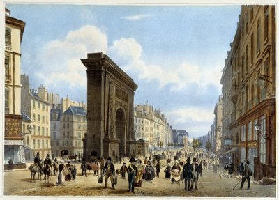 サン・ドニの門（『パリとその周辺のプロムナード』所収、ジャコテとブノワの設計、1840年頃 作： Louis Julien Jacottet