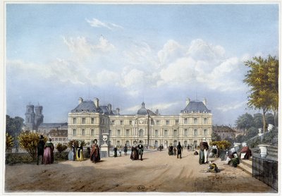 ル・パレ・デュ・リュクサンブール、庭園側。"パリとその周辺 "で 作： Louis Julien Jacottet