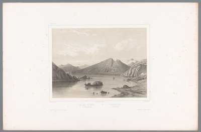 テレマークのノルショー湖の眺め Le lac du Nord à Tellemarken / Nordsjóen i Tellemarken (オブジェクトのタイトル) 北欧の顔たち（連載タイトル） ビューデュノール。 ノルヴェージ（シリーズタイトル） 作： Louis Julien Jacottet