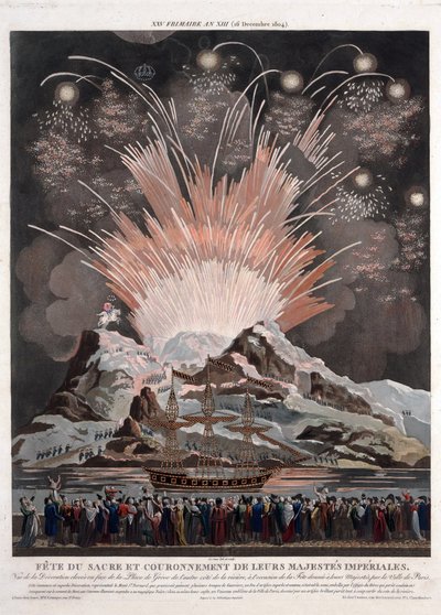 ナポレオンの戴冠式の祝祭 - Le Coeur, Louis (active ca 1800) - 1806 - アクアチント - 54,3x42,4 - プライベートコレクション 作： Louis Le Coeur