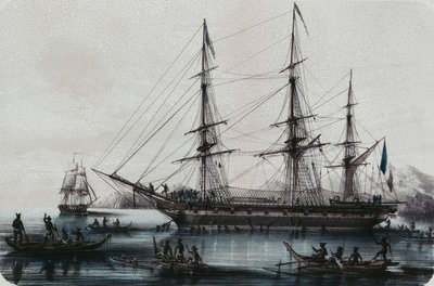 アストロラーベとゼリーはヌカヒバに到着し、 作： Louis Le Breton